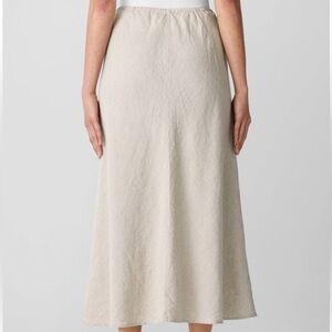 Eileen Fisher Women's Bias Cut Organic Linen A-Line Skirt Tan Size M